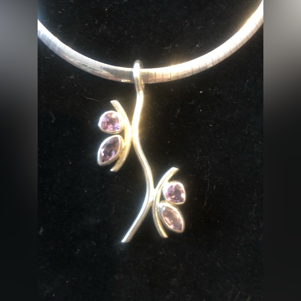 Sterling Silver with Amethyst stones